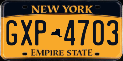 NY license plate GXP4703
