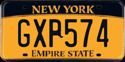 NY license plate GXP574