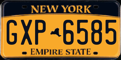 NY license plate GXP6585