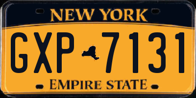 NY license plate GXP7131