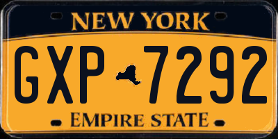 NY license plate GXP7292