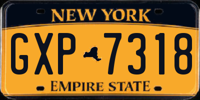 NY license plate GXP7318