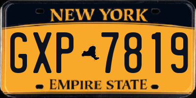 NY license plate GXP7819