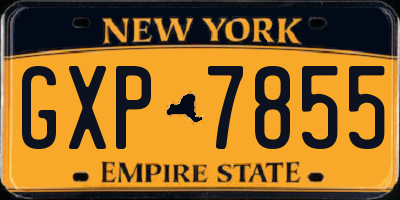 NY license plate GXP7855