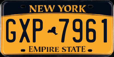 NY license plate GXP7961