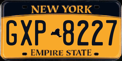 NY license plate GXP8227