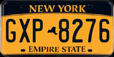 NY license plate GXP8276