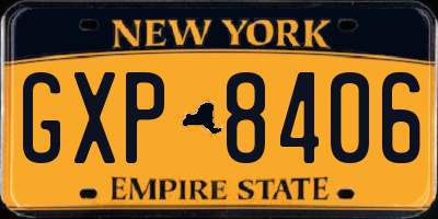 NY license plate GXP8406