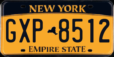 NY license plate GXP8512