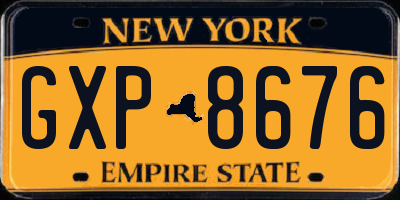 NY license plate GXP8676
