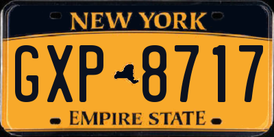 NY license plate GXP8717