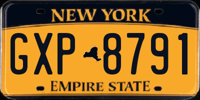 NY license plate GXP8791