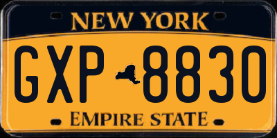 NY license plate GXP8830