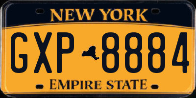 NY license plate GXP8884