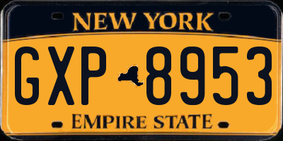NY license plate GXP8953