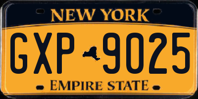NY license plate GXP9025