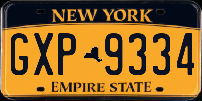 NY license plate GXP9334