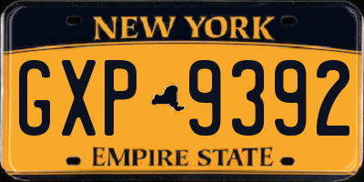 NY license plate GXP9392