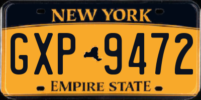 NY license plate GXP9472