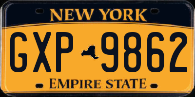 NY license plate GXP9862