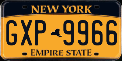 NY license plate GXP9966