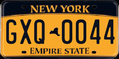 NY license plate GXQ0044