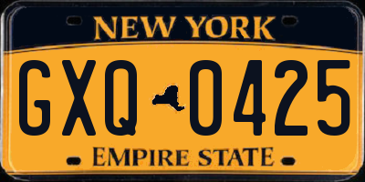 NY license plate GXQ0425