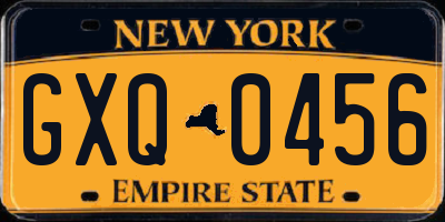 NY license plate GXQ0456
