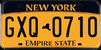NY license plate GXQ0710