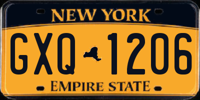 NY license plate GXQ1206