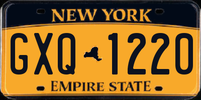 NY license plate GXQ1220