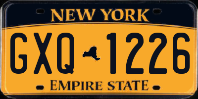 NY license plate GXQ1226
