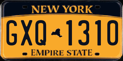 NY license plate GXQ1310