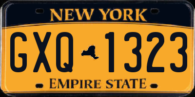 NY license plate GXQ1323