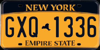 NY license plate GXQ1336