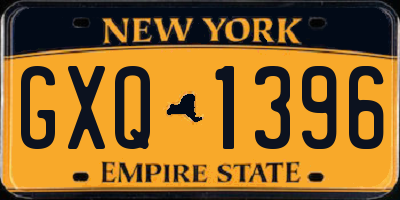 NY license plate GXQ1396