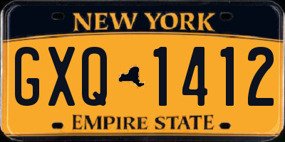 NY license plate GXQ1412