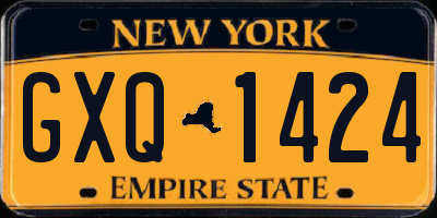 NY license plate GXQ1424