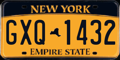 NY license plate GXQ1432
