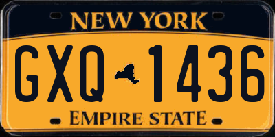 NY license plate GXQ1436