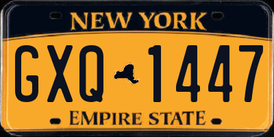 NY license plate GXQ1447