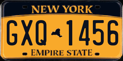 NY license plate GXQ1456