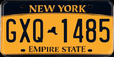NY license plate GXQ1485