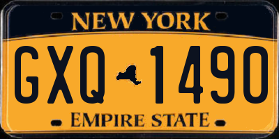 NY license plate GXQ1490