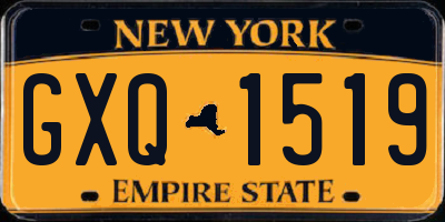 NY license plate GXQ1519