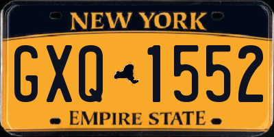NY license plate GXQ1552