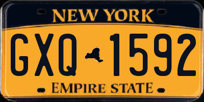 NY license plate GXQ1592