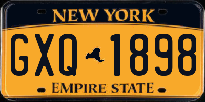 NY license plate GXQ1898