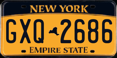 NY license plate GXQ2686