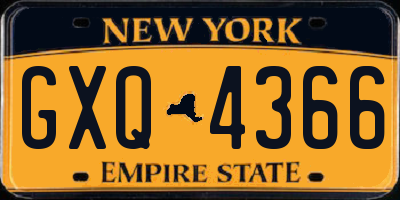 NY license plate GXQ4366